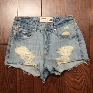 High Waist Light Wash Festival Shorts from Garage
